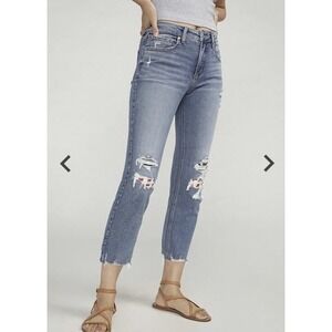 Silver Jeans Most Wanted Mid Rise Ankle Straight Womens Sz 29x27 American Flag